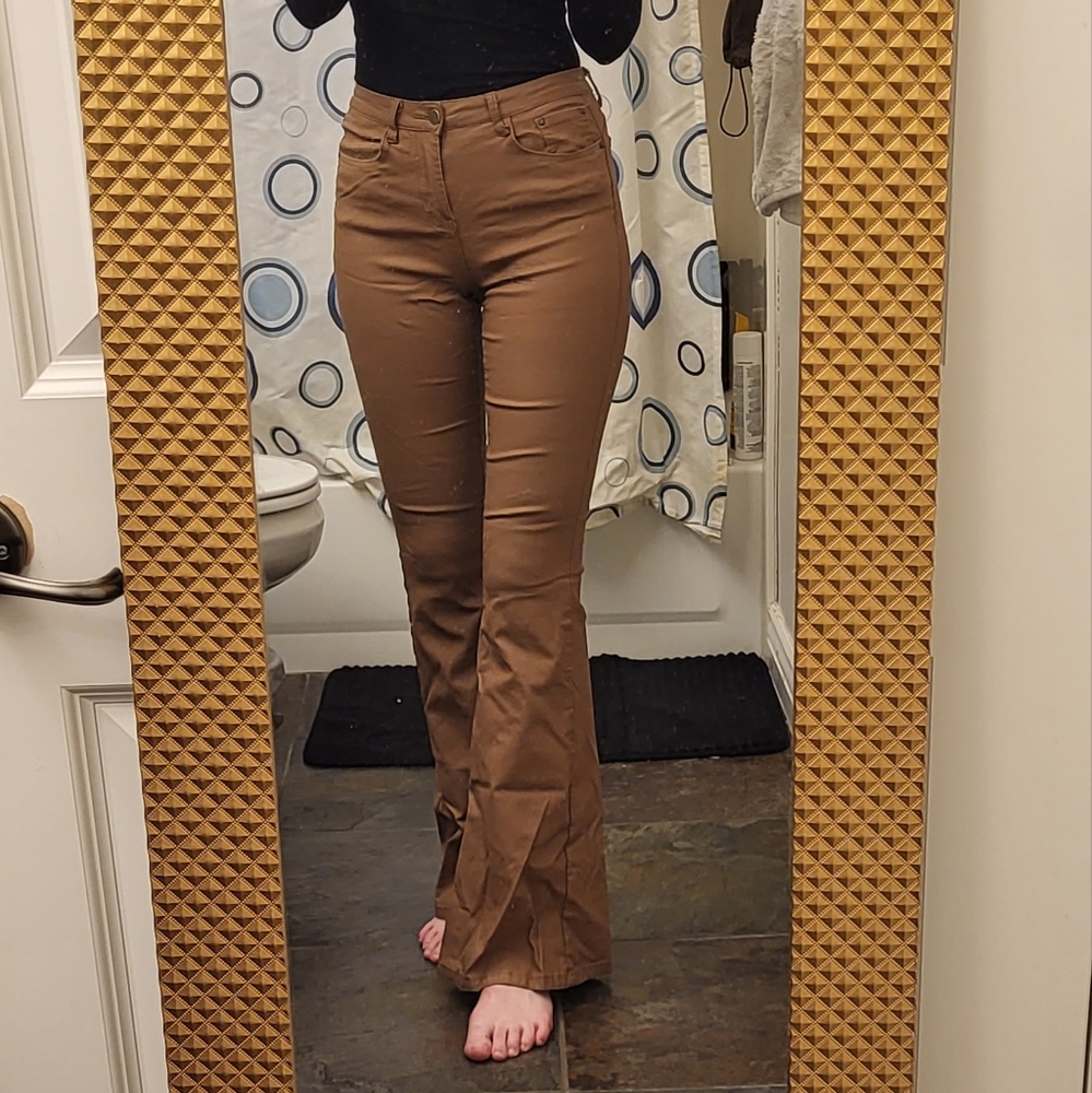 Tan flare pants